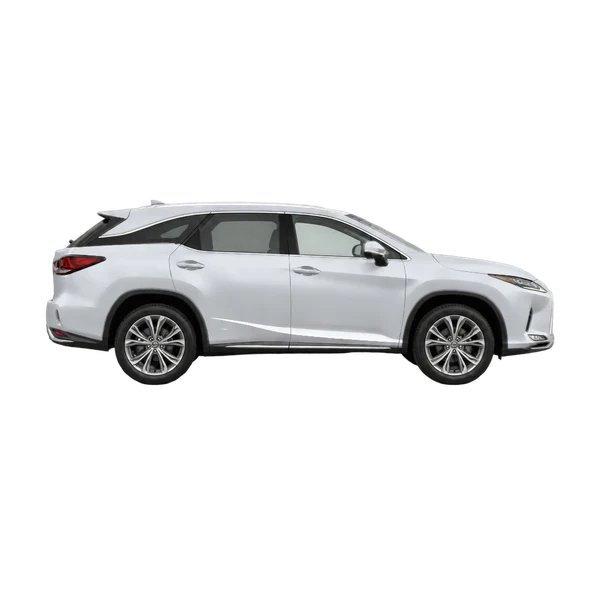 シルバーの2023 Lexus RX450HL（側面（右向き）ビュー）