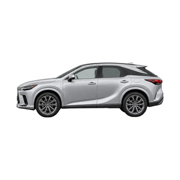 シルバーの2023 Lexus RX500H（側面（左向き）ビュー）