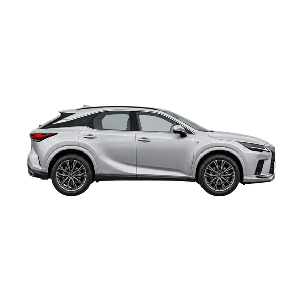 シルバーの2023 Lexus RX500H（側面（右向き）ビュー）