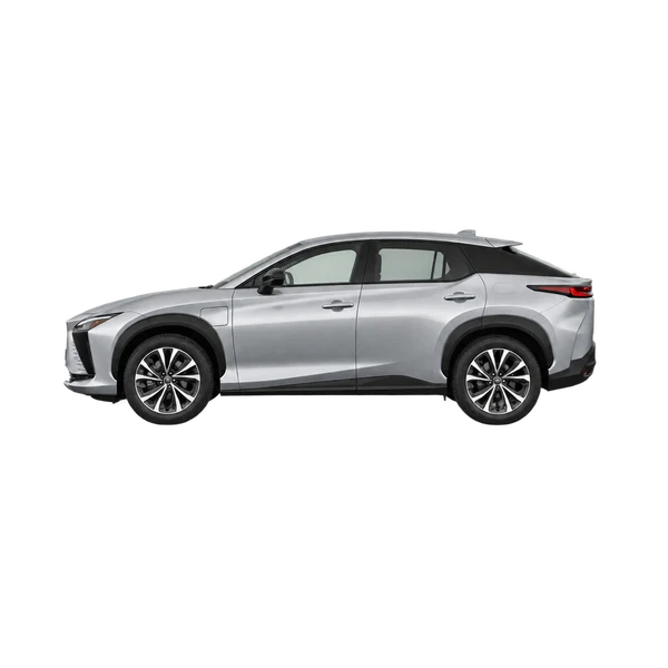 シルバーの2024 Lexus RZ 300E(側面(左向き)ビュー)