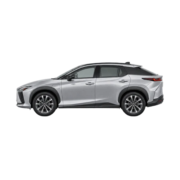 シルバーの2025 Lexus RZ 300E(側面(左向き)ビュー)