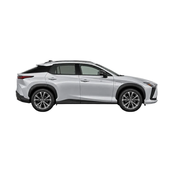 シルバーの2025 Lexus RZ 300E(側面(右向き)ビュー)