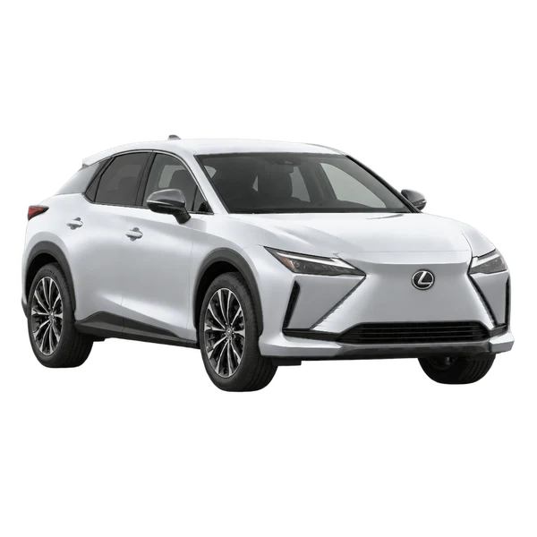 Lexus RZ 2023 argent, vue trois-quarts avant (orienté vers la gauche)