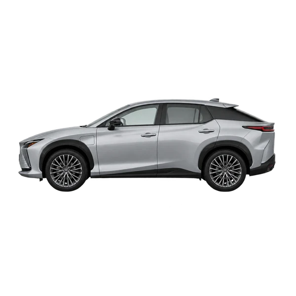 Lexus RZ 2023 argent, vue côté (vers la gauche)