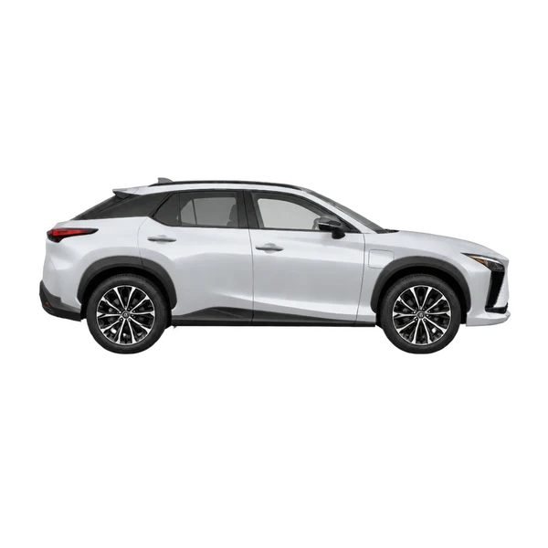 Lexus RZ 2023 argent, vue profil (tourné vers la droite)