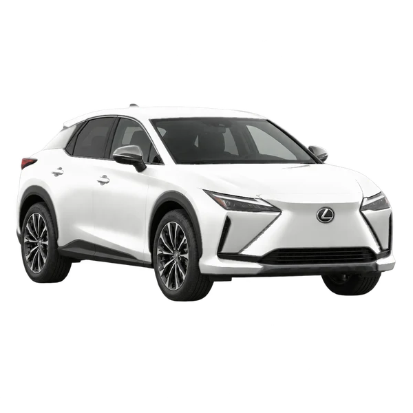 Lexus RZ 2023 blanc, vue trois-quarts avant (orienté vers la gauche)