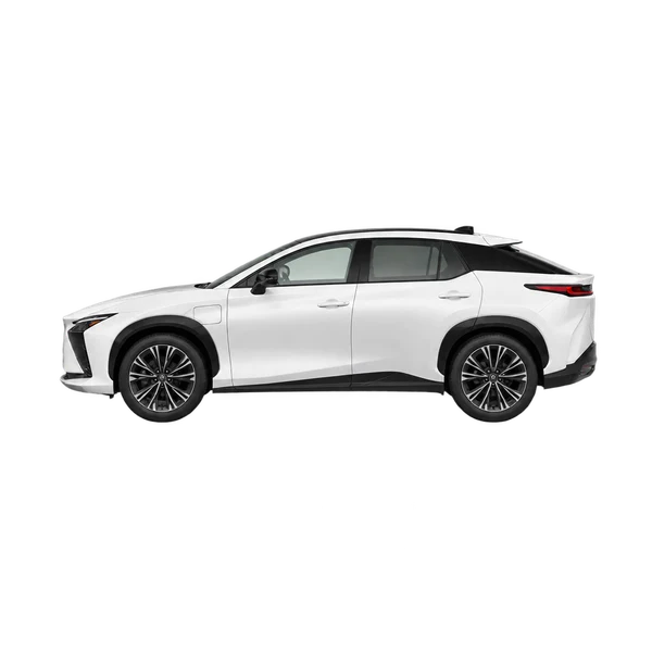 Lexus RZ 2023 blanc, vue côté (vers la gauche)