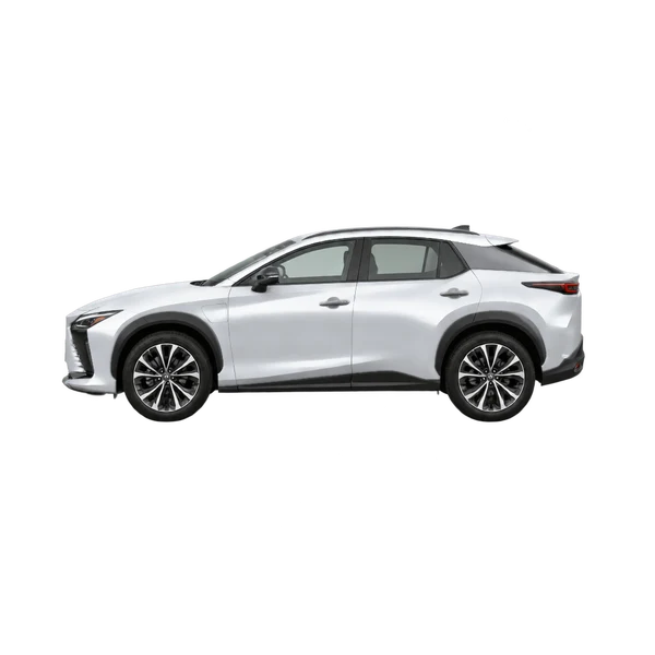 2027 Lexus RZ in Silber, Ansicht: Seite (nach links gerichtet)
