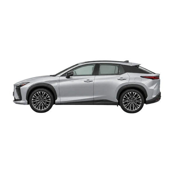 Lexus RZ450E 2023 prata, vista lateral (voltada para a esquerda)