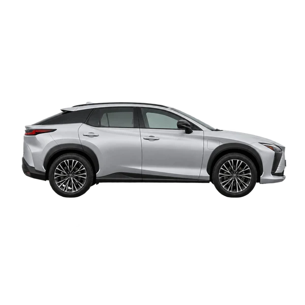 Lexus RZ450E 2023 prata, vista lateral (voltada para a direita)