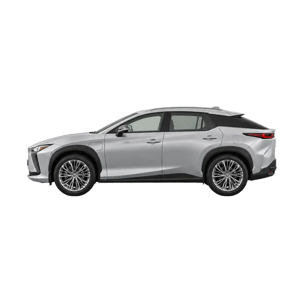 Lexus RZ450E 2025 prata, vista lateral (voltada para a esquerda)