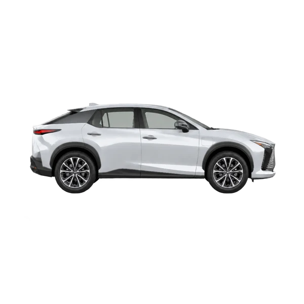 Lexus RZ550E 2026 prata, vista lateral (voltada para a direita)