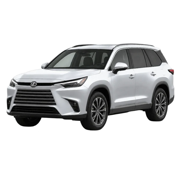 Lexus TX 350 2025 argent, vue trois-quarts avant (orienté vers la gauche)