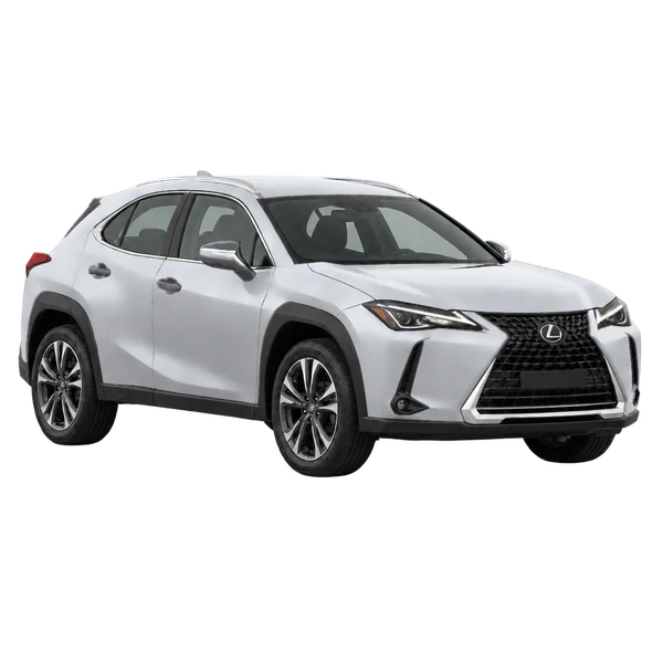 シルバーの2025 Lexus UX(フロントスリークォーター(右向き)ビュー)