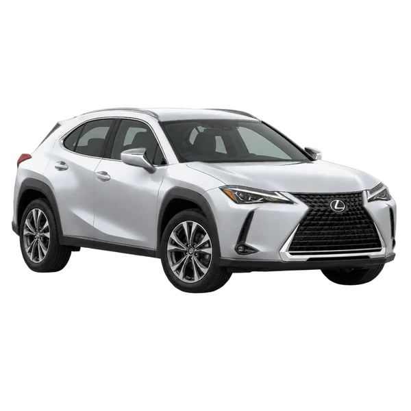 Lexus UX200 2019 argent, vue trois-quarts avant (orienté vers la gauche)