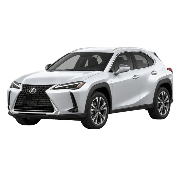 2024 Lexus UX200 in Silber, Ansicht: Dreiviertelansicht vorne (nach links gerichtet)