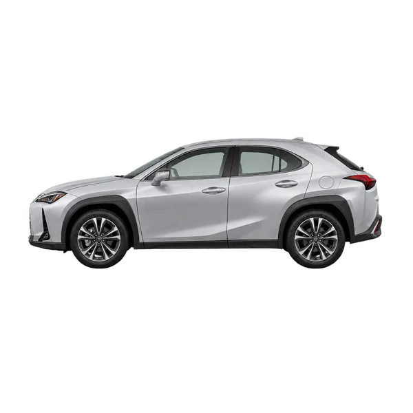 Lexus UX250H 2025 prata, vista lateral (voltada para a esquerda)