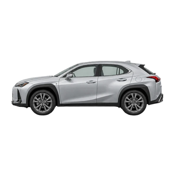シルバーの2024 Lexus UX300H（側面（左向き）ビュー）