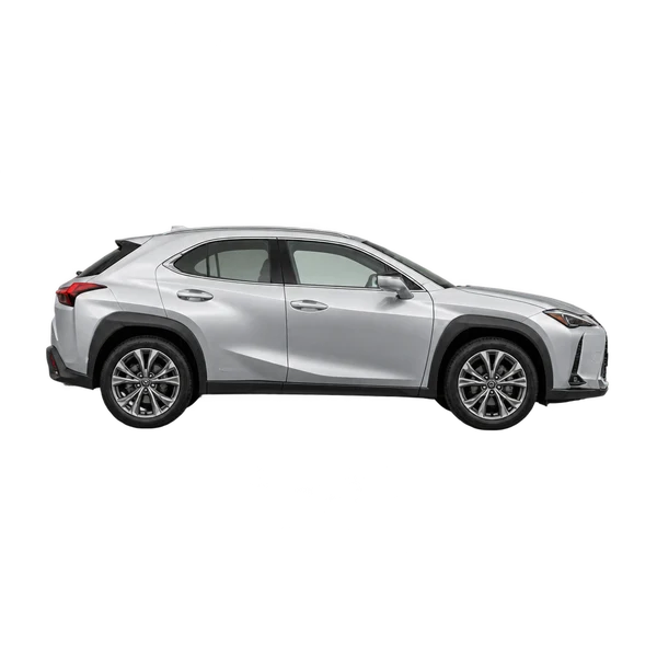 シルバーの2024 Lexus UX300H（側面（右向き）ビュー）
