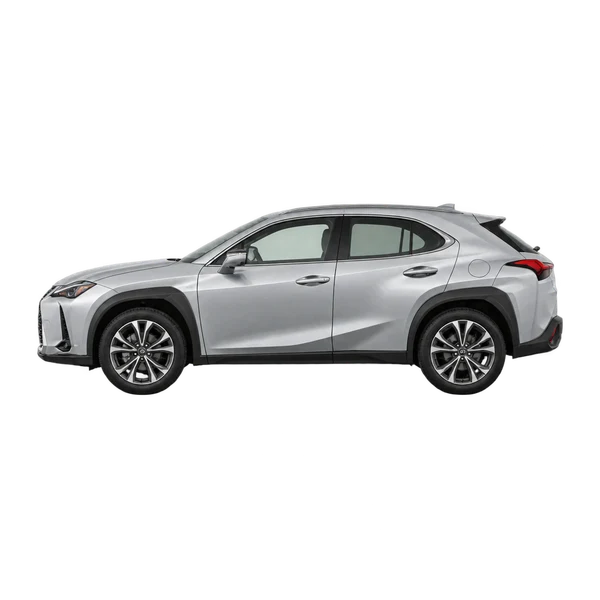 シルバーの2025 Lexus UX300H（側面（左向き）ビュー）
