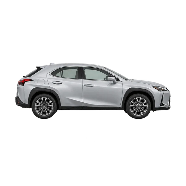 シルバーの2026 Lexus UX300H（側面（右向き）ビュー）