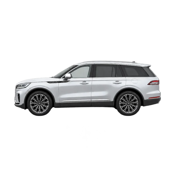 シルバーの2027 Lincoln Aviator（側面（左向き）ビュー）