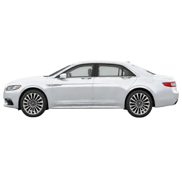 Lincoln Continental 2018 en plateado, vista lateral (mirando a la izquierda)