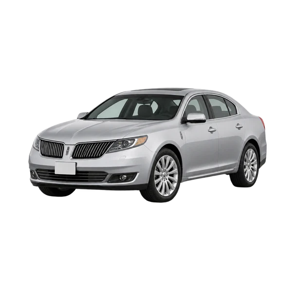 Lincoln MKS 2015 argent, vue trois-quarts avant (orienté vers la gauche)