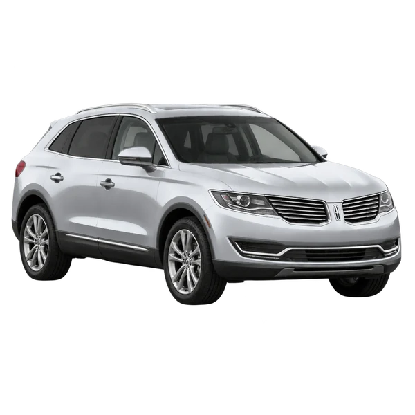 Lincoln MKX 2016 باللون فضي، منظر منظر أمامي بزاوية ثلاثة أرباع (متجه لليسار)