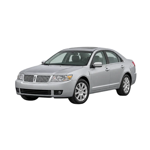 Lincoln MKZ 2007 prata, vista dianteira em três quartos (voltada para a esquerda)