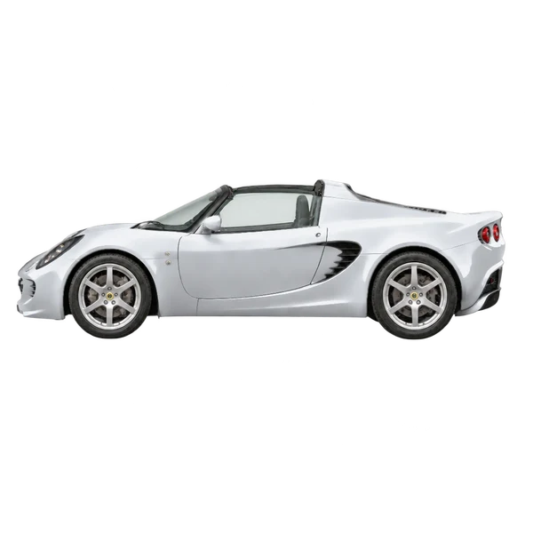silver 2010 Lotus Elise side (facing left) view