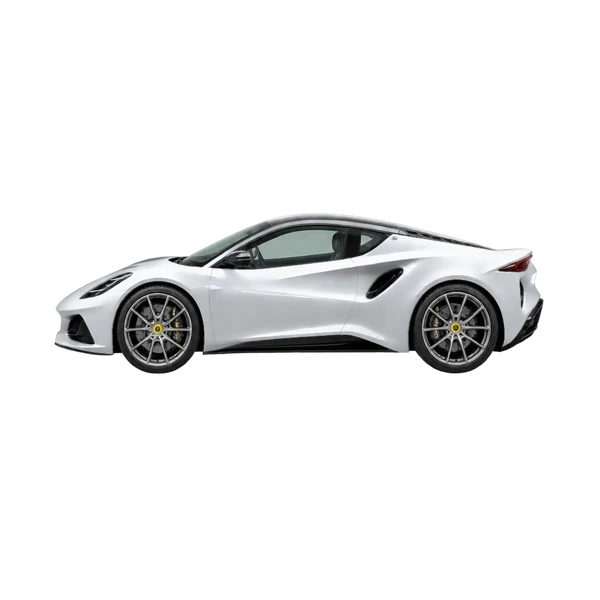 Lotus Emira 2024 prata, vista lateral (voltada para a esquerda)