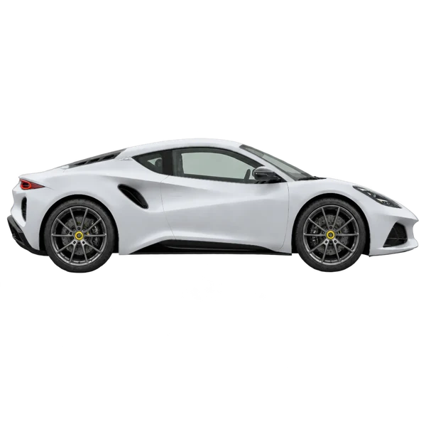 シルバーの2027 Lotus Emira（側面（右向き）ビュー）