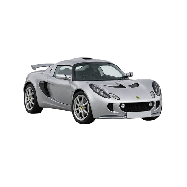 シルバーの2008 Lotus Exige（フロントスリークォーター(左向き)ビュー）