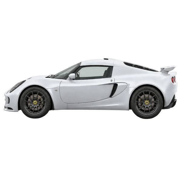 Lotus Exige 2010 prata, vista lateral (voltada para a esquerda)