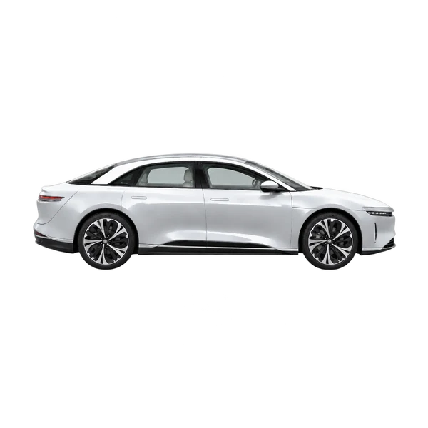 シルバーの2023 Lucid Air（側面（右向き）ビュー）