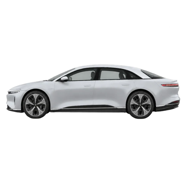 2024 Lucid Air in Silber, Ansicht: Seite (nach links gerichtet)