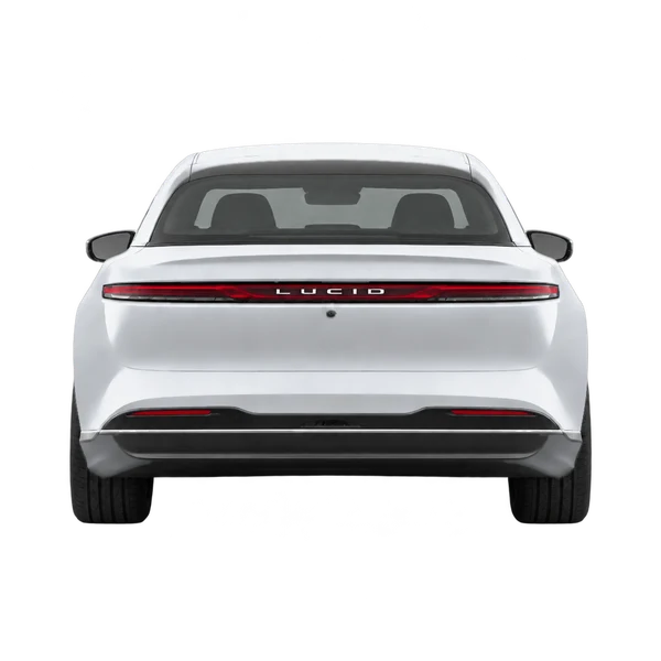 Lucid Air 2026 prata, vista traseira