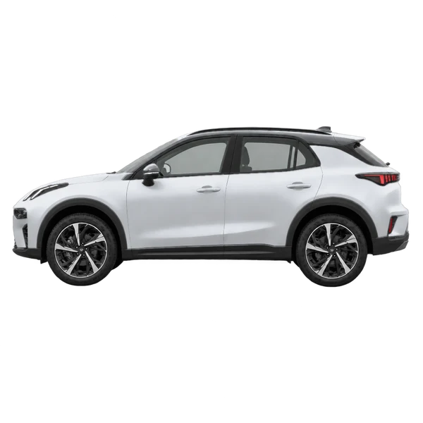 Lynk&CO 2 2025 باللون فضي، منظر جانبي (متجه إلى اليسار)