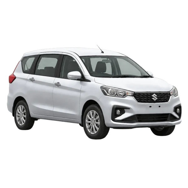 シルバーの2026 Maruti Ertiga（フロントスリークォーター(左向き)ビュー）