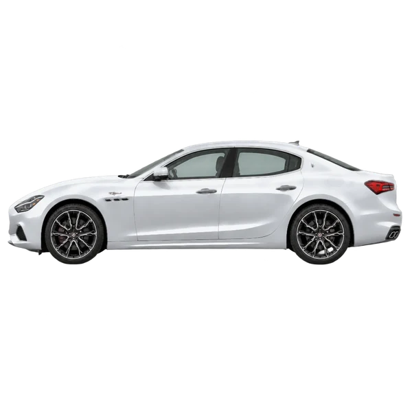 2025 Maserati Folgore in Silber, Ansicht: Seite (nach links gerichtet)