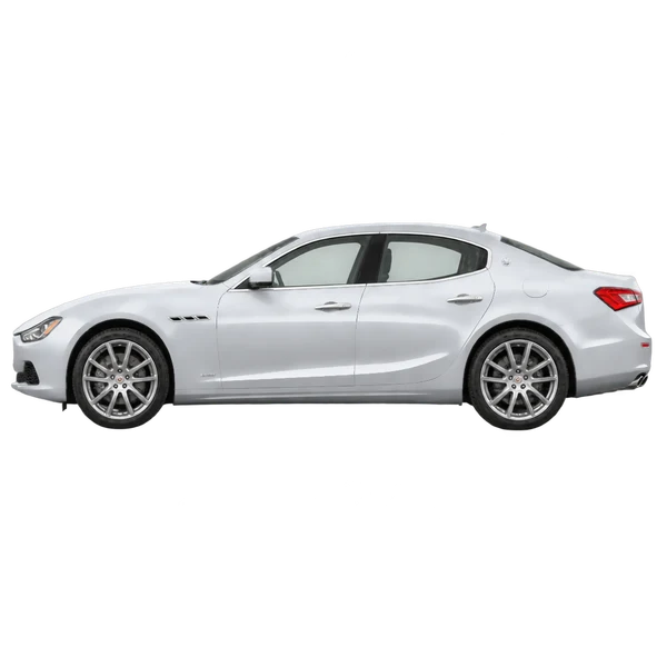 シルバーの2020 Maserati Ghibli（側面（左向き）ビュー）