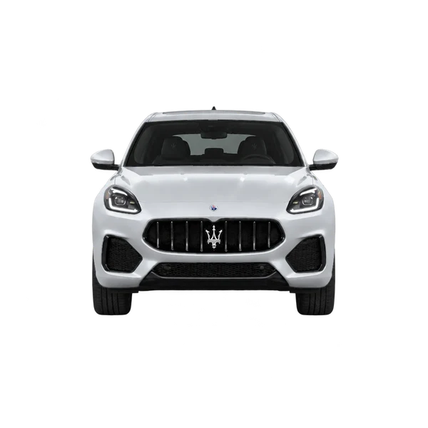 Maserati Grecale Modena 2026 باللون فضي، منظر أمامي