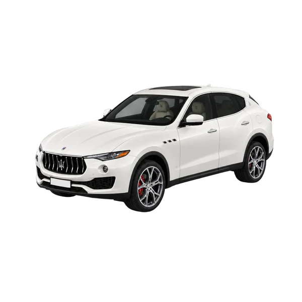 Maserati Levante 2016 branco, vista dianteira em três quartos (voltada para a esquerda)