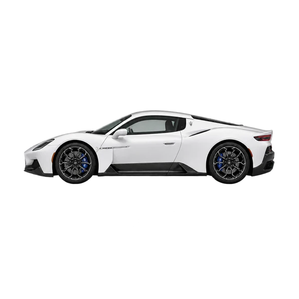 2021 Maserati MC20 in weiß, Ansicht: Seite (nach links gerichtet)