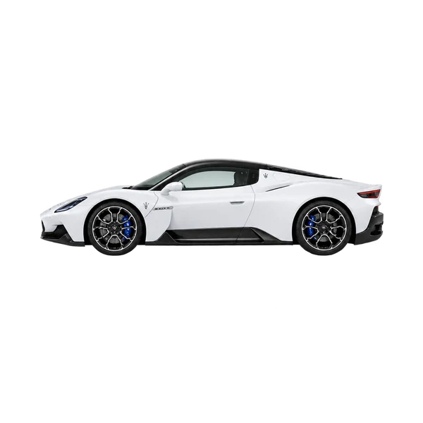 Maserati MC20 2022 branco, vista lateral (voltada para a esquerda)