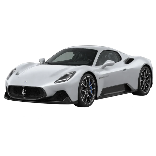 2023 Maserati MC20 in Silber, Ansicht: Dreiviertelansicht vorne (nach links gerichtet)