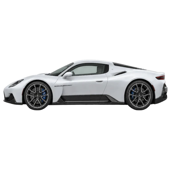 Maserati MC20 2023 prata, vista lateral (voltada para a esquerda)