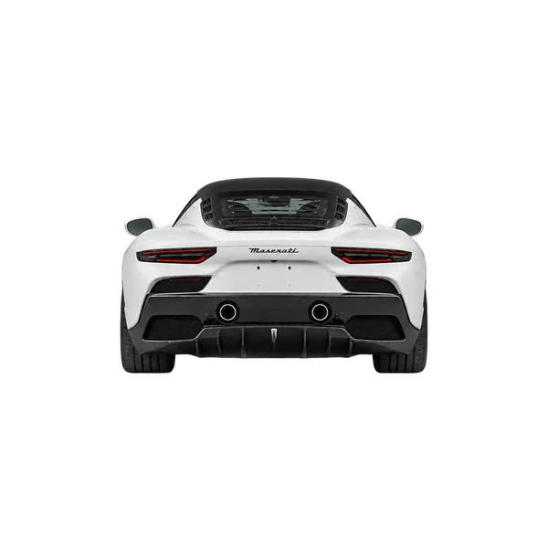2025 Maserati MC20 in weiß, Ansicht: Heck