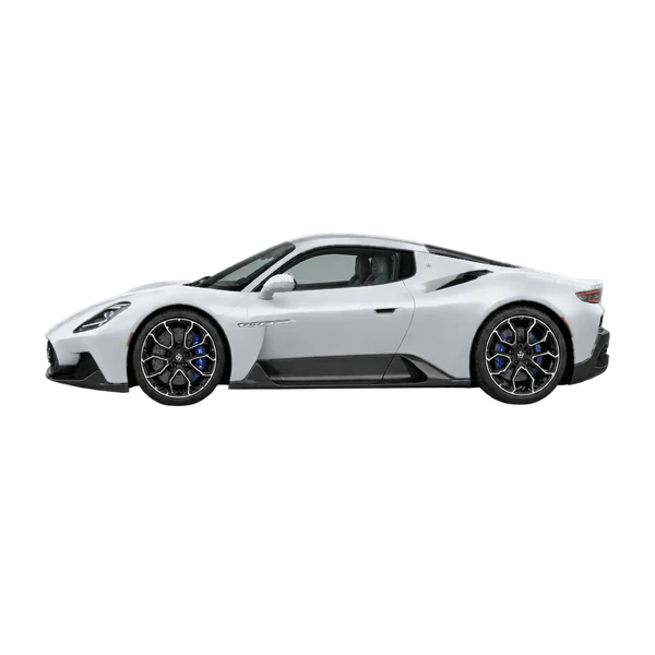 Maserati MC20 2026 argent, vue côté (vers la gauche)